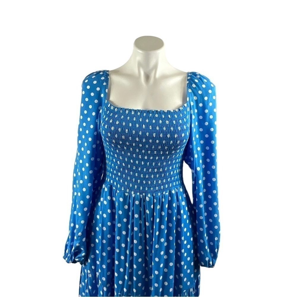 Dolan Anthropologie Left Coast Laney Polka Dot Maxi Dress in Blue and White - Picture 5 of 14